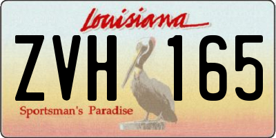 LA license plate ZVH165