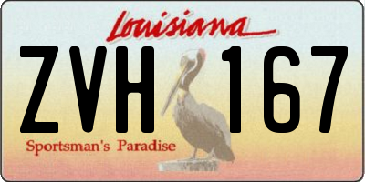 LA license plate ZVH167