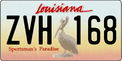 LA license plate ZVH168