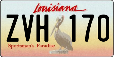 LA license plate ZVH170