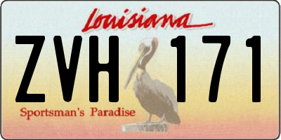 LA license plate ZVH171