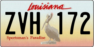 LA license plate ZVH172