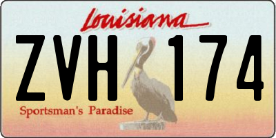 LA license plate ZVH174