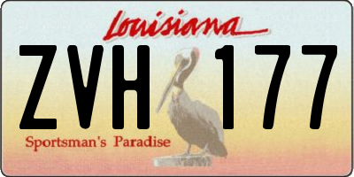 LA license plate ZVH177