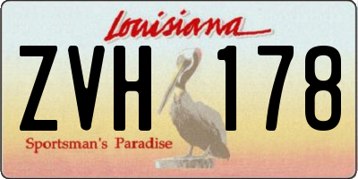 LA license plate ZVH178