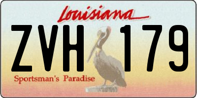 LA license plate ZVH179