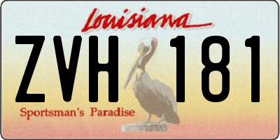 LA license plate ZVH181