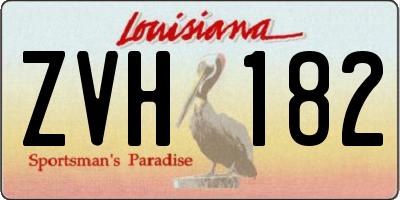 LA license plate ZVH182