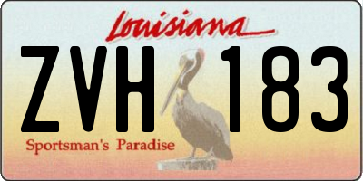 LA license plate ZVH183