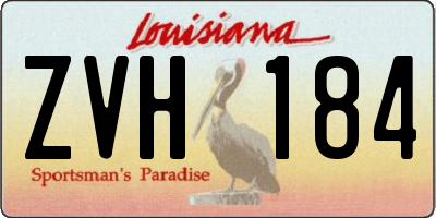 LA license plate ZVH184