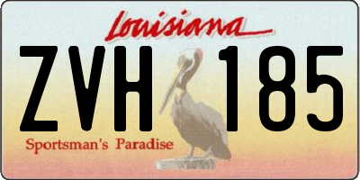 LA license plate ZVH185