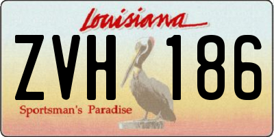 LA license plate ZVH186