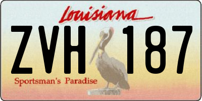 LA license plate ZVH187