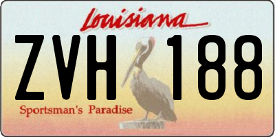 LA license plate ZVH188