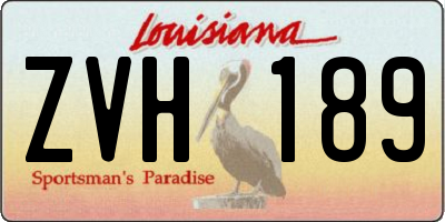 LA license plate ZVH189