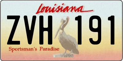 LA license plate ZVH191