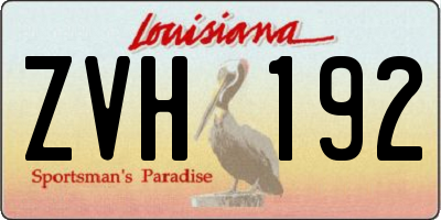 LA license plate ZVH192