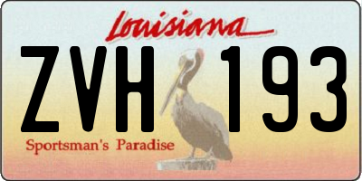 LA license plate ZVH193