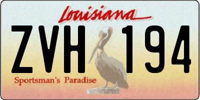 LA license plate ZVH194