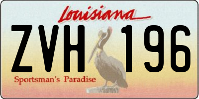 LA license plate ZVH196