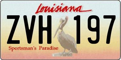 LA license plate ZVH197