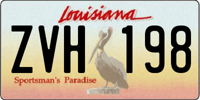 LA license plate ZVH198