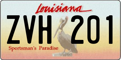 LA license plate ZVH201