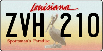 LA license plate ZVH210