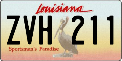 LA license plate ZVH211