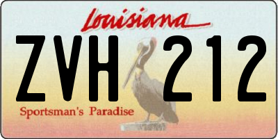 LA license plate ZVH212