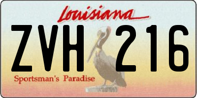 LA license plate ZVH216