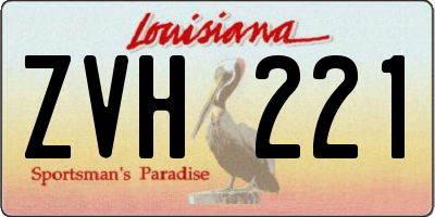 LA license plate ZVH221