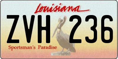 LA license plate ZVH236