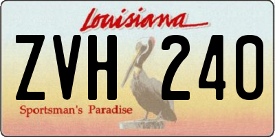LA license plate ZVH240