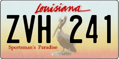 LA license plate ZVH241