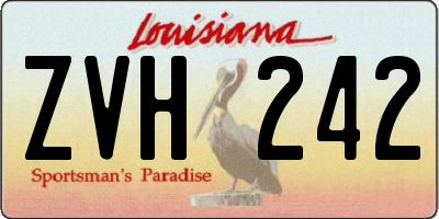 LA license plate ZVH242