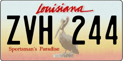 LA license plate ZVH244