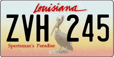 LA license plate ZVH245