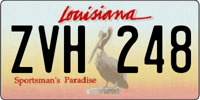 LA license plate ZVH248