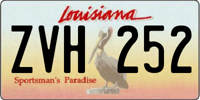 LA license plate ZVH252