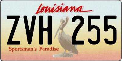 LA license plate ZVH255