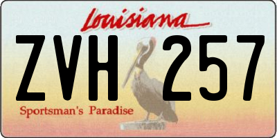 LA license plate ZVH257