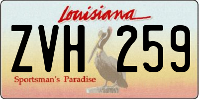 LA license plate ZVH259