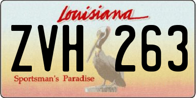 LA license plate ZVH263