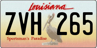 LA license plate ZVH265