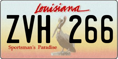 LA license plate ZVH266