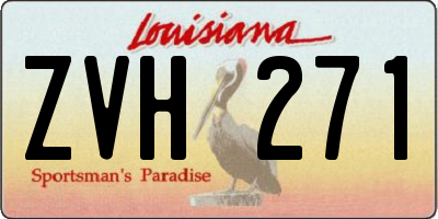 LA license plate ZVH271