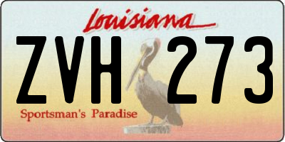 LA license plate ZVH273