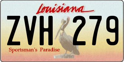 LA license plate ZVH279