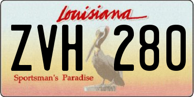 LA license plate ZVH280